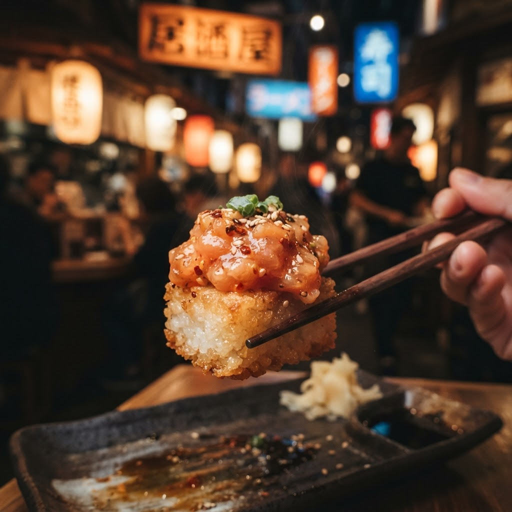 Spicy tuna, up close